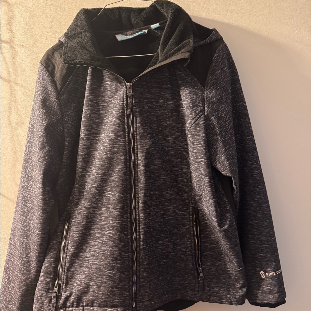 Free Country Charcoal and Black Full-Zip Jacket